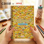 Personlig Lekfull emojiscen A5 Spiralanteckningsbok med namn och text Daglig användning Födelsedagspresent för barn Elever | Callie × emoji ™