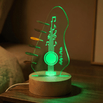 Guitare personnalisée porte médiator à LED multicolore veilleuse avec nom Anniversaire Studio de musique Cadeau pour joueur de guitare