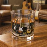 Personalized Guitar Studio Theme 10 oz Old Fashioned Whiskey Glass with Name Birthday Gift for Guitar Music Lover