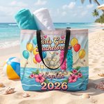 Personalisierte Mädchen Gone Bachelorette Sandbeach große Tragetasche mit Namen und Jahr Bachelorette Party Geschenk für Frauen Brautjungfern