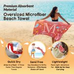 Personalisierte Multicolor Ocean Tiere weiche schnell trocknende Strandtuch mit Namen Travel Essentials Sommer Strand Party Geburtstag Geschenk für Kinder Ocean Lover