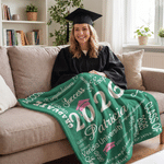 Gepersonaliseerd afstudeercapje Jaar Zachte Deken met Naam en Schoolnaam Home Decor Afstudeercadeau voor Afgestudeerden