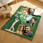 Personalised BEST DAD BY PAR Golf Ball Photo Soft Warm Throw Blanket Bedroom Daily Use Father's Day Gift for Father