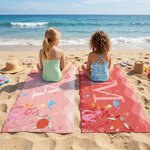Personalisierte Multicolor Ocean Tiere weiche schnell trocknende Strandtuch mit Namen Travel Essentials Sommer Strand Party Geburtstag Geschenk für Kinder Ocean Lover