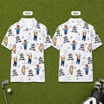 Personalised Golf Theme Face Photo Breathable Polo Shirt with Nickname Golf Club Birthday Father's Day Gift for Golf Players Fathers
