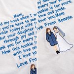 Personalisierte etwas blau Stickerei Heartfelt Nachricht 100% Baumwolle Taschentuch mit Namen Hochzeit Geschenk für Vater Mutter Oma
