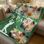 Personalised BEST DAD BY PAR Golf Ball Photo Soft Warm Throw Blanket Bedroom Daily Use Father's Day Gift for Father