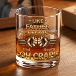 Spersonalizowana szklanka do whisky Rock 10 uncji Like Father Like Son Fist Bump z imieniem na Dzień Ojca Prezent urodzinowy dla ojca miłośnika whisky