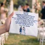 Personalisierte etwas blau Stickerei Heartfelt Nachricht 100% Baumwolle Taschentuch mit Namen Hochzeit Geschenk für Vater Mutter Oma