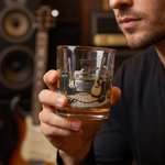 Personalized Guitar Studio Theme 10 oz Old Fashioned Whiskey Glass with Name Birthday Gift for Guitar Music Lover