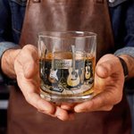 Personalized Guitar Studio Theme 10 oz Old Fashioned Whiskey Glass with Name Birthday Gift for Guitar Music Lover