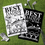 Personalized Best Daddy Multicolor Waffle Quick Dry Name Golf Towel with Carabiner Sports Accessory Birthday Father's Day Gift for Dad Golf Players