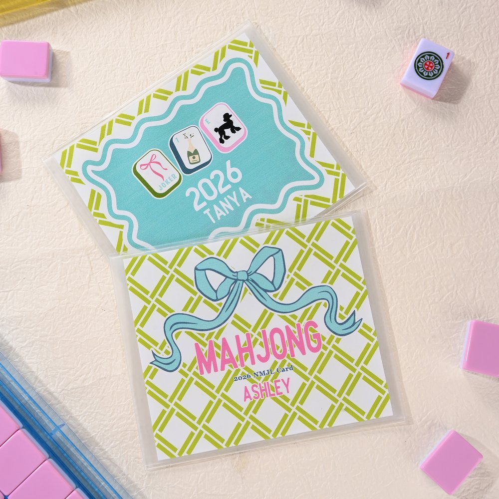 Funda protectora impermeable para cartas de Mahjong con nombre y año de la Liga Nacional de Mahjong Regalo para los amantes del Mahjong