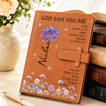 Personalized Crystal Birth Flower Bible Verse A5 PU Leather Notebook with  Name and Title Birthday Daily Use Gift for Students Friends