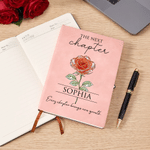 Henkilökohtainen Seuraava luku Crystal Birth Flower A5 Journal Notebook nimellä Toimistotarvikkeet Syntymäpäivä Valmistumislahja valmistuneelle ystävälle Ystävälle