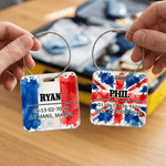 Personalized Flag World Travel Acrylic Luggage Tag with Name Family Days Out Travel Gift for Family Traveler