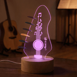 Guitare personnalisée porte médiator à LED multicolore veilleuse avec nom Anniversaire Studio de musique Cadeau pour joueur de guitare