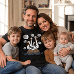 Personalised Funny Cartoon Seagulls Soft T-shirt with Name Father's Day Birthday Gift for Dad Husband