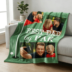 Personalised BEST DAD BY PAR Golf Ball Photo Soft Warm Throw Blanket Bedroom Daily Use Father's Day Gift for Father