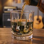 Personalized Guitar Studio Theme 10 oz Old Fashioned Whiskey Glass with Name Birthday Gift for Guitar Music Lover