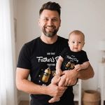 Personalised Our First Father's Day 100% Cotton Baby Bodysuit T-shirt Matching Outfit with Name and Year Father's Day Gift for Dad Baby