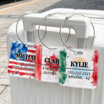 Personalized Flag World Travel Acrylic Luggage Tag with Name Family Days Out Travel Gift for Family Traveler