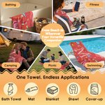 Personalisierte Multicolor Ocean Tiere weiche schnell trocknende Strandtuch mit Namen Travel Essentials Sommer Strand Party Geburtstag Geschenk für Kinder Ocean Lover