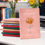 Henkilökohtainen Seuraava luku Crystal Birth Flower A5 Journal Notebook nimellä Toimistotarvikkeet Syntymäpäivä Valmistumislahja valmistuneelle ystävälle Ystävälle