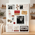 Personalized Romantic Matchbox Collage Photo Framed Canvas Print with Names and Texts Ship from USA Anniversary Valentine's Day Gift for Couples