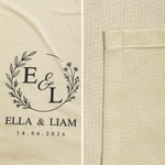 Personalized Name and Date Linen Wedding Table Runner with Family Home Decor Wedding Reception Bachelorette Gift for Newlyweds
