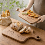 Personalised Simple Line Drawing Pattern Wooden Bamboo Reversible Cheese Charcuterie Cutting Board with Grip Cooking Tool Birthday Gift for Family