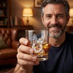 Gepersonaliseerd Lijn Huisdier Foto 10 oz Old Fashioned Rock Whiskey Glas met Gegraveerde Naam Dagelijks Gebruik Verjaardagscadeau voor Huisdierbezitters Whiskey Lovers