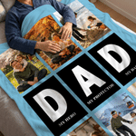 Coperta personalizzata a blocchi multicolore con foto Regalo di compleanno per la festa del papà per il nonno