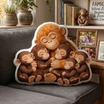 Personlig mamma apa kramar 1-6 baby apor mjuk kasta kudde med namn heminredning födelsedagspresent för mamma mormor