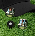Personalised Cartoon Character Kid Face Photo Golf Cart Marker Magnetic Hat Clip with Name Father's Day Birthday Gift for Dad Golf Lovers