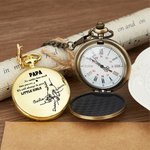Gepersonaliseerd klassiek zakhorloge met gegraveerde naam van papa en 1-5 kindernamen verjaardags- en Vaderdagcadeau voor papa of opa