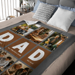 Coperta personalizzata a blocchi multicolore con foto Regalo di compleanno per la festa del papà per il nonno