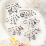Alfiler de santo católico personalizado con inicial Joyería delicada Confirmación Recuerdo Comunión Bautizo Regalo para católicos