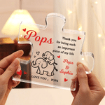 Personalized Animal Pattern Transparent Acrylic Plaque with Names and Title Father's Day Birthday Gift for Dad Grandfather