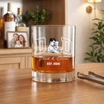 Personlig Vintage svart-hvitt foto 10 oz Rock Whisky Glass med tekst og år Farsdag Bursdagsgave til pappa mamma