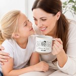 Spersonalizowany czarno-biały kubek ceramiczny 12 uncji z imieniem i rokiem do codziennego użytku w biurze Prezent urodzinowy na Dzień Ojca dla rodziców