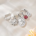 Alfiler de santo católico personalizado con inicial Joyería delicada Confirmación Recuerdo Comunión Bautizo Regalo para católicos