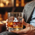 Personlig Vintage svart-hvitt foto 10 oz Rock Whisky Glass med tekst og år Farsdag Bursdagsgave til pappa mamma