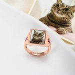 Henkilökohtainen Birthstones Heat-aktivoitu piilotettu valokuva Sterling Silver Ring tekstiä Muistettava korut syntymäpäivä vuosipäivä lahja pariskunnalle Äiti