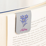 Personalized Birthstone Birth Flower Magnetic PU Leather Bookmark Clip with Name Reading Accessory Daily Use Birthday Gift for Women Book Lovers