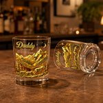 Personalised Wolf Daddy 10 oz Old Fashioned Whiskey Glass with Name Father's Day Gift for Father Grandfather