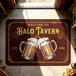 Personalized Welcome to Beer Print Effect Doormat with Year and Text Beer Bar Accessory Opening Gift for Beer Lover