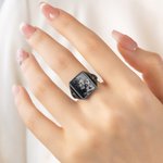 Henkilökohtainen Birthstones Heat-aktivoitu piilotettu valokuva Sterling Silver Ring tekstiä Muistettava korut syntymäpäivä vuosipäivä lahja pariskunnalle Äiti