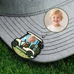 Personalised Cartoon Character Kid Face Photo Golf Cart Marker Magnetic Hat Clip with Name Father's Day Birthday Gift for Dad Golf Lovers