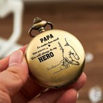 Gepersonaliseerd klassiek zakhorloge met gegraveerde naam van papa en 1-5 kindernamen verjaardags- en Vaderdagcadeau voor papa of opa